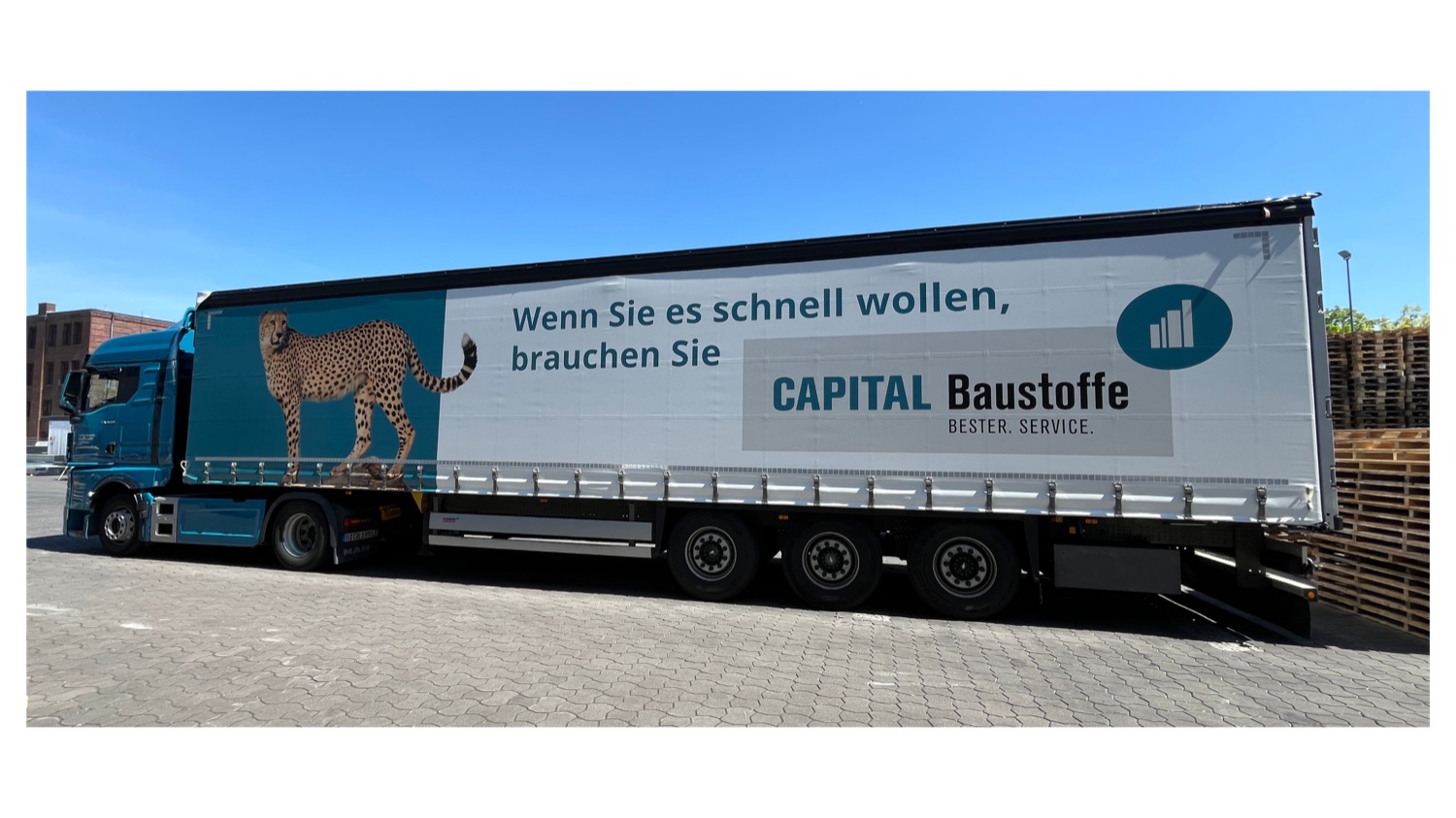 Capital Baustoffe, Gepard-LKW: Wenn Sie es schnell wollen.
